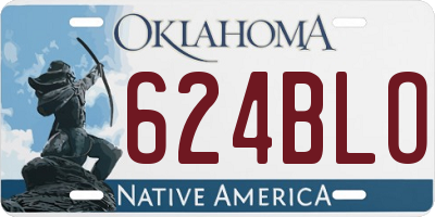 OK license plate 624BLO