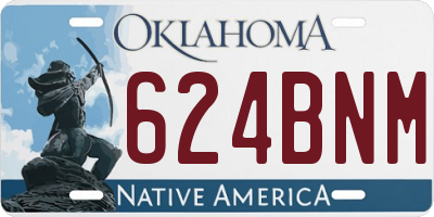 OK license plate 624BNM