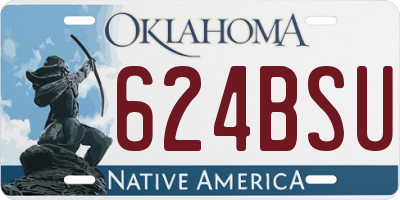 OK license plate 624BSU