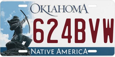 OK license plate 624BVW