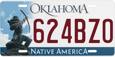 OK license plate 624BZO
