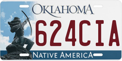 OK license plate 624CIA