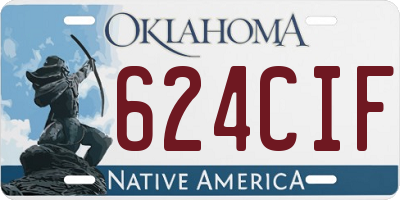 OK license plate 624CIF