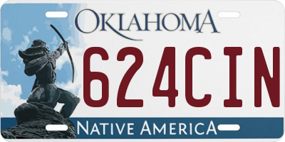 OK license plate 624CIN
