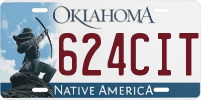 OK license plate 624CIT