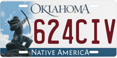 OK license plate 624CIV