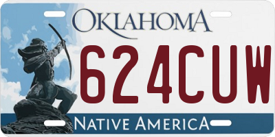OK license plate 624CUW