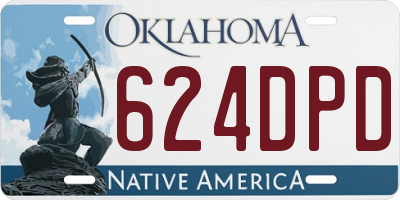 OK license plate 624DPD