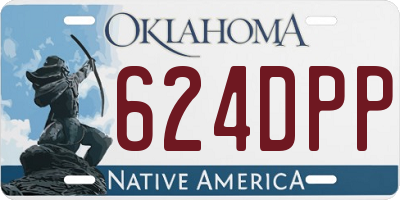 OK license plate 624DPP