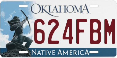 OK license plate 624FBM