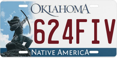 OK license plate 624FIV
