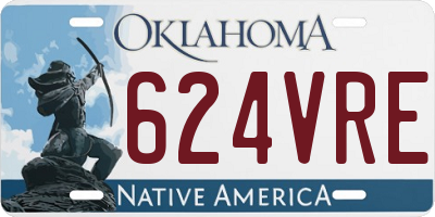 OK license plate 624VRE
