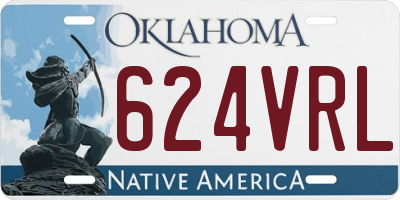 OK license plate 624VRL