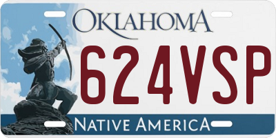 OK license plate 624VSP