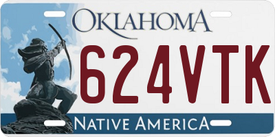 OK license plate 624VTK
