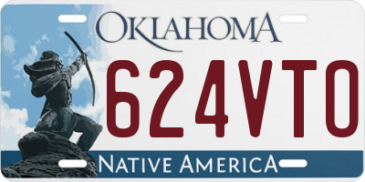 OK license plate 624VTO