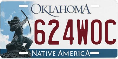 OK license plate 624WOC