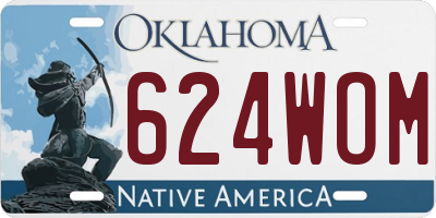 OK license plate 624WOM