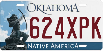 OK license plate 624XPK