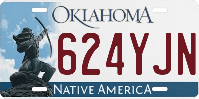 OK license plate 624YJN