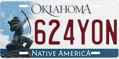 OK license plate 624YON