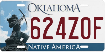 OK license plate 624ZOF