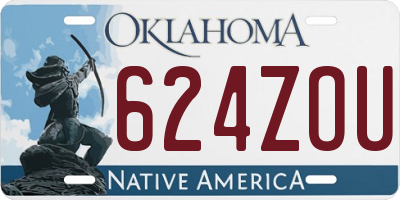 OK license plate 624ZOU