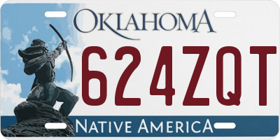 OK license plate 624ZQT