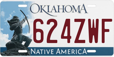 OK license plate 624ZWF