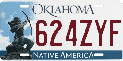 OK license plate 624ZYF