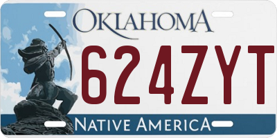 OK license plate 624ZYT