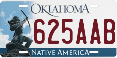 OK license plate 625AAB