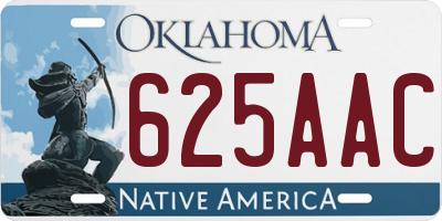 OK license plate 625AAC