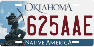 OK license plate 625AAE