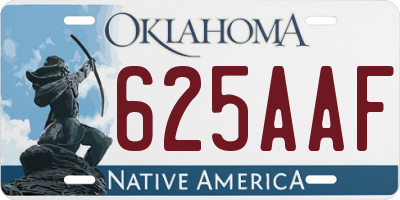 OK license plate 625AAF