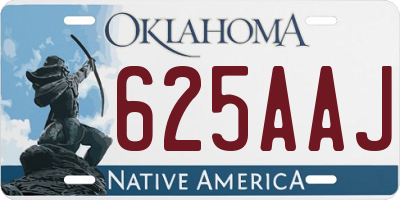 OK license plate 625AAJ