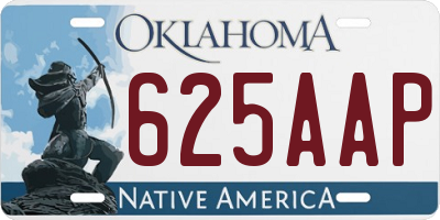 OK license plate 625AAP