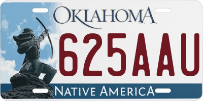 OK license plate 625AAU