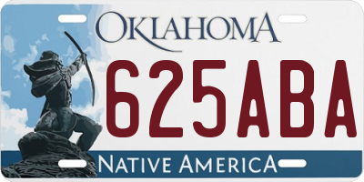 OK license plate 625ABA