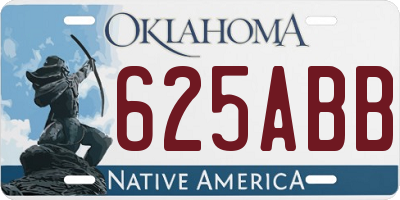 OK license plate 625ABB