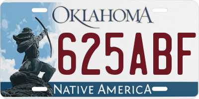 OK license plate 625ABF