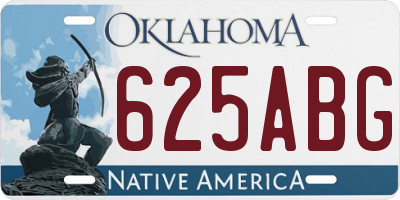 OK license plate 625ABG