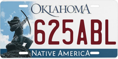 OK license plate 625ABL