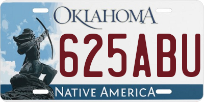 OK license plate 625ABU