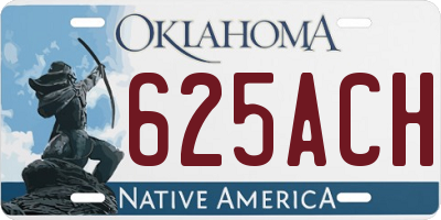 OK license plate 625ACH