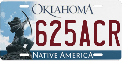 OK license plate 625ACR