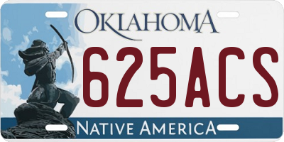 OK license plate 625ACS