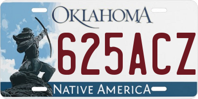 OK license plate 625ACZ