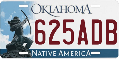 OK license plate 625ADB