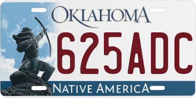 OK license plate 625ADC